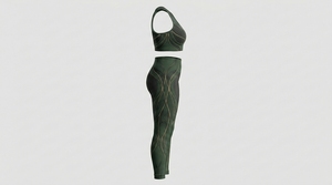 Nouvel Arrivage Vente en Gros Ensembles de Yoga et de Sport pour Femmes 100% Polyester Respirants à Carreaux Vêtements de Mode Personnalisés Tenues de Sport - Product Image 3