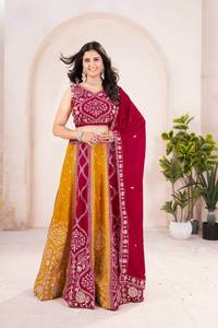 Ramdev Trading Women's Traditional Vichita Silk Lehenga Choli <b>Sequins</b> Embroidery Recycled <b>Materials</b> for Wedding Party Occasions - Product Image 2