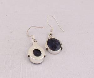 Boucles d'oreilles pendantes en onyx noir naturel, argent sterling 925, vente en gros, bijoux artisanaux en pierres précieuses, fabricant de pierres noires - Product Image 6