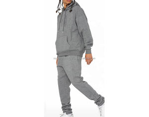 Pantalones apilados de alta calidad para hombre y mujer, chándal personalizado Unisex con capucha, conjunto de pantalones de chándal y chándal, chándales estampados - Product Image 3