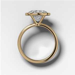 Anillo de Diamante Ovalado de 4 Quilates en Oro Real de 14k y 18k, Anillo de Compromiso con Bisel East West, Diamante Cultivado en Laboratorio CVD HPHT IGI, Fabricante - Product Image 4