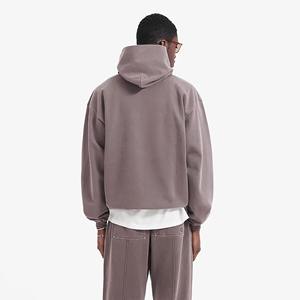 Hoodies et Sweatshirts d'hiver personnalisés en coton uni, coupe oversize, unisexe, pour hommes, grandes tailles, vente en gros - Product Image 3