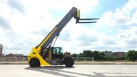Chariot télescopique à double bras à l'intérieur du conteneur de 16-18 tonnes