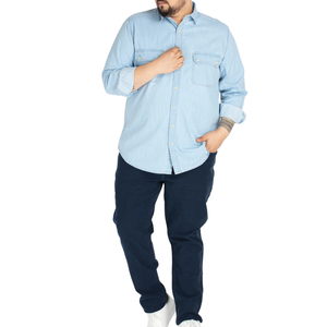 Camisa Vaquera Cómoda para Hombre de Talla Grande, Tela al por Mayor, Personalizable, Muestra Gratuita, la Mejor Calidad - Product Image 3