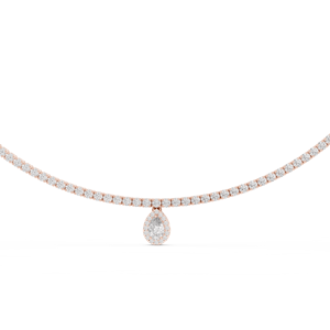 สร้อยคอเพชรทรงหยดน้ำทรงลูกแพร์หรูหรา ทองคำ 18K สีเหลือง ประดับเพชรแท้ สร้อยคอแบบพู่ห้อย หรูหราสำหรับเจ้าสาว ขายส่ง - Product Image 4