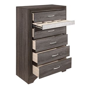Moderna cassettiera in legno grigio con finti cristalli tira argento Glitter cassetti nascosti mobili per camera da letto - Product Image 3