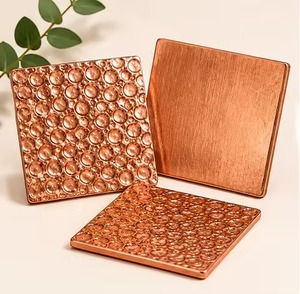Traditional Copper <b>Coaster</b> <b>Set</b> Elegant Beverage Mats for Wedding Banquet Restaurant Hotel Bar Dining Table Decor - Product Image 5