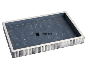 Elegante Bandeja Moderna con Incrustaciones de Hueso, Mesa de Centro Decorativa Móvil de Primera Calidad, Diseño de Tradebyd - Product Image 1