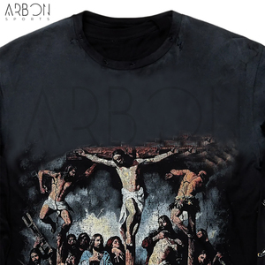 ซัพพลายเออร์คุณภาพดี ผลิตเสื้อยืดแขนยาวสองชั้นสีดำ พิมพ์ลายกราฟิก ผ้าสัมผัสนุ่ม ดีไซน์ใหม่ล่าสุด ราคาสมเหตุสมผล - Product Image 6