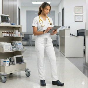 Twill cotton Stretchable <b>Scrub</b> <b>Tops</b> and trouser for Nurses Hospital Use ODM Supply - Product Image 5