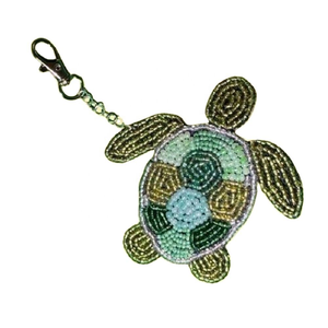 Classic Handmade Turtle Animal Style <b>Keychain</b> with Glass Beads Simple Design for Girls Gift BY MULTI CRAFT - Product Image 1