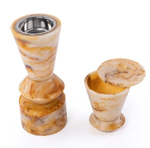 Nuevo Quemador de Incienso de Resina con Efecto Mármol Ámbar de Lujo, Base de Acero Inoxidable, Ecológico, para Uso Religioso, con Logotipo Personalizado - Product Image 2
