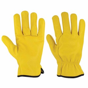 Heavy Duty Industrial Safety Cowhide Grain Leather Yellow <b>Driver</b> <b>Gloves</b> Soft & Comfortable Heat Resistant Gardening <b>Gloves</b> - Product Image 1
