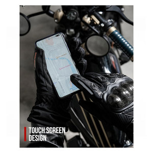 Motorcycle <b>Gloves</b> for Men CE Level 1 KP Protection Touchscreen Windproof Waterproof <b>Warm</b> Riding <b>Gloves</b> with Carbon Fiber Shell - Product Image 3