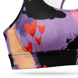 Soutien-gorge de sport personnalisé imprimé, pour fitness, yoga, gym, course à pied, entraînement, débardeur, tissu extensible antichoc, soutien-gorge de sport OEM - Product Image 4