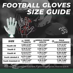 Guantes de Fútbol Americano de Alta Calidad 2026, Transpirables, Flexibles, de Dedo Completo, Ligeros, con Protección Sublimada en la Palma - Product Image 2