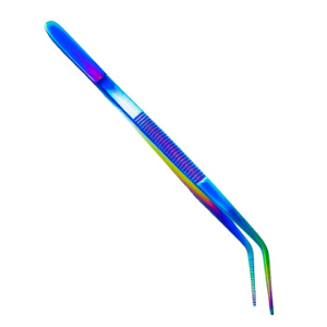 Pinzas con Recubrimiento de Titanio para Emplatado de Chef, Herramienta Útil para Emplatado de Arcoíris, Punta Fina Angulada, Herramienta de Precisión para Estilizar Alimentos - Product Image 6