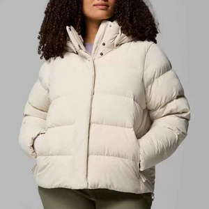 Custom <b>Women's</b> Hooded Bubble Fabric 100% Polyester Filled Breathable Cropped Puffer <b>Jacket</b> Lightweight <b>Packable</b> Foldable Autumn - Product Image 1