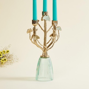 Candelabro de Metal Negro con Forma de Flor y Adorno de Pájaro, con Cestas de Alambre para Decoración del Hogar - Product Image 6