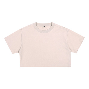 Bangladesh China Factory Price Women's Cropped Eco Friendly Cotton Slim Fit Crew Neck Short Sleeve Street <b>Top</b> Wholesale T Shirt - Product Image 3