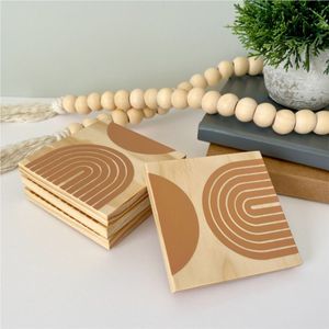 Juego de 4 Posavasos Redondos de Madera y Resina con Diseño de Hoja de Helecho, para Decoración de Mesa de Café, Regalos Ecológicos - Product Image 2