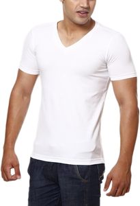 เสื้อถักคอวีแขนสั้นทรงเข้ารูปสำหรับผู้ชาย ผลิตจากผ้าโพลี/คอตตอนผสม ระบายอากาศได้ดี แห้งเร็ว เป็นมิตรต่อสิ่งแวดล้อม ไม่ยับง่าย พร้อมโลโก้ด้านหน้า - Product Image 3