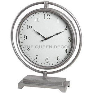 Home Decor Desk <b>Clock</b> Shiny Wood And Stainless Steel Material Living Room Dining Room <b>Clocks</b> Fashion Metal <b>Modern</b> Table <b>Clock</b> - Product Image 4