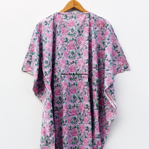 Kaftán de algodón estampado a mano al por mayor, kaftán de playa de algodón estampado, vestido de fiesta para mujer, vestido maxi de noche - Product Image 3