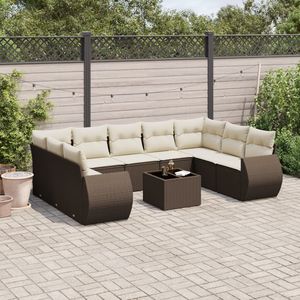 Grandi piedi regolabili marrone PE Rattan giardino Set piedi regolabili Set giardino - Product Image 1