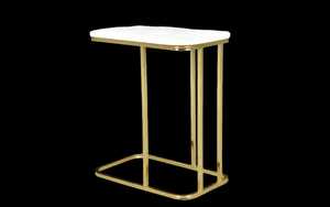 <b>Black</b> Marble Top <b>Side</b> <b>Table</b> Z Shaped Gold Frame Modern Minimalist Handcrafted Eco Friendly Elegant Living Room Bedroom - Product Image 2