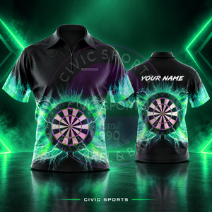 เสื้อโปโลผู้ชาย CIVIC SPORTS แบบสั่งทำพิเศษ แขนสั้น พิมพ์ลายดิจิทัล แห้งเร็ว ดีไซน์สปอร์ต ลายเป้าลูกดอก - Product Image 1