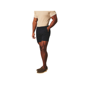 Men Solid Color Cotton Shorts Mid Waist Elastic Closure Casual Short Shorts Breathable Woven Fabric Style - Product Image 2