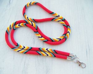 Handmade Colorful Beaded ID <b>Lanyard</b> Boho Style Women Neck Strap At Budget Friendly - Product Image 6