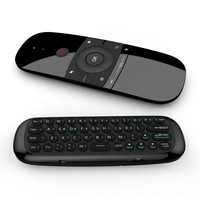 W1 2.4G RF Mini Keyboard 48-Tombol & Air Mouse Remote TV Pintar Kode Pembelajaran 1 Tahun Bersertifikasi FCC/CE Jangkauan >10m Baterai Lithium