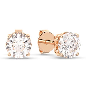 REYES Classic Design Round Brilliant Cut Moissanite <b>Screw</b> <b>Back</b> Stud <b>Earrings</b> For Women 14K Yellow <b>Gold</b> Wedding Fine Jewelry - Product Image 6