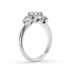 Anillo de Boda de 1.00 Quilates, Oro Blanco de 14k, Corte Brillante Redondo, Certificado IGI, Claridad VS2, Color E, Trilogía, Anillo de Mujer Moderno y Más Vendido - Product Image 3