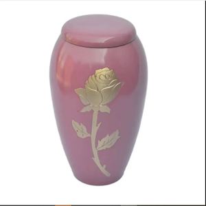 Urnes funéraires pour cendres humaines adultes, fournitures funéraires, urnes gravées avec motif feuille d'or, couleur verte, urnes de crémation en aluminium, urnes commémoratives pour adultes. - Product Image 4