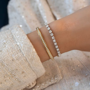 Cut Lab Diamond Gold Women's Tennis <b>Bracelet</b> DEF Color VVS VS Clarity Brilliant Cut 2 Carat 12 Gram Bulk Direct Factory Supplier - Product Image 5