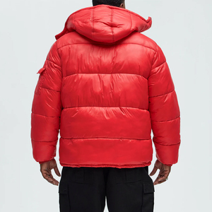Blouson matelassé unisexe de haute qualité, style décontracté, brillant, col montant, à capuche, vente en gros, blousons gonflés personnalisés, toutes tailles - Product Image 6