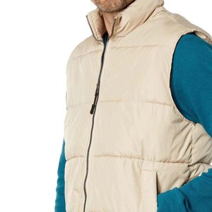 Custom Made Men's High Quality Breathable Canvas <b>Puffer</b> Vest Stand Front Zipper Closure New Style Casual Outdoor Winter <b>Cheap</b> - Product Image 2
