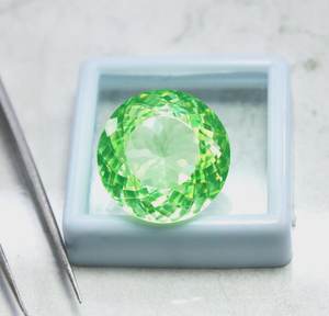 Peridoto natural de corte redondo, piedra preciosa suelta certificada, cristal verde para la fabricación de joyas. - Product Image 4