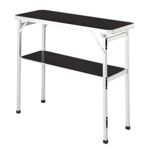 Portable Folding Bar <b>Table</b> with Shelf Black Skirt Carrying Bag for Indoor/Outdoor <b>Parties</b> Tradeshow Podium Home Hospital Use - Product Image 2