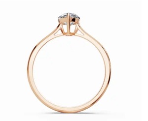 Anillo Solitario Aurelia con Diamante Cultivado en Laboratorio, Corte Pera, en Oro Amarillo, Rosa y Blanco de 9kt, 14kt y 18kt, 0.30 Quilates, Joyería Fina Sostenible - Product Image 2