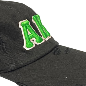 Gorra de Béisbol Ajustable de Algodón con Letras Bordadas Verdes, Estilo Vintage, Casual, para Hombre y Mujer, Marca AKA Black Hat - Product Image 4