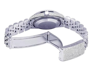 แอนทีค VVS Moissanite หน้าปัดโรมันหน้าปัดเพชรสีดำขอบนาฬิกาเคลื่อนไหวอัตโนมัติสุดหรูแนวฮิปฮอป - Product Image 5