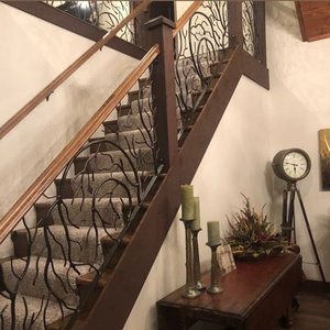 Barandilla de Escalera de Hierro Forjado de Estilo Moderno, Montada en la Pared, con Diseño de Rama de Árbol Resistente al Óxido, Tamaño Personalizable, Antirrobo; Fácil de Instalar - Product Image 2
