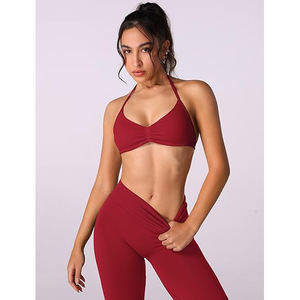 Ensemble de yoga pour femme, idéal pour les voyages, résistant aux plis, comprenant un soutien-gorge de sport et un legging taille haute, séchage rapide, en nylon et élasthanne - Product Image 3
