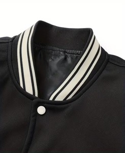 Premium High Quality Men <b>Black</b> Letterman Varsity Jacket Custom Logo Eco-Friendly Breathable 100% Cotton High Street Baseball OEM - Product Image 3