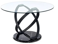Table basse ronde en métal noir faite à la main avec base en marbre et plateau en verre, table centrale de haute qualité, mobilier d'intérieur et d'extérieur en métal