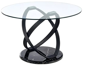 Table basse ronde en métal noir faite à la main avec base en marbre et plateau en verre, table centrale de haute qualité, mobilier d'intérieur et d'extérieur en métal - Product Image 2